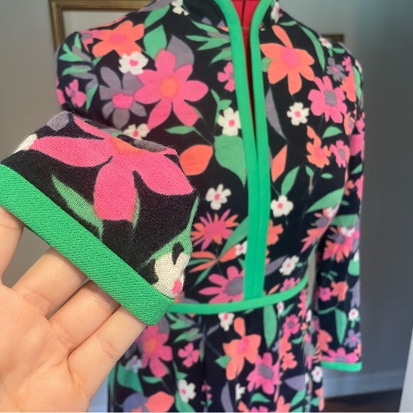 Vintage 60s/70s Keram NY Mod Floral Long-sleeve Mini Dress With Slit Neck - Picture 7 of 16